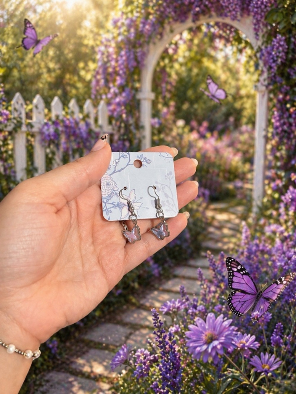 Handmade Butterfly Charm Earrings